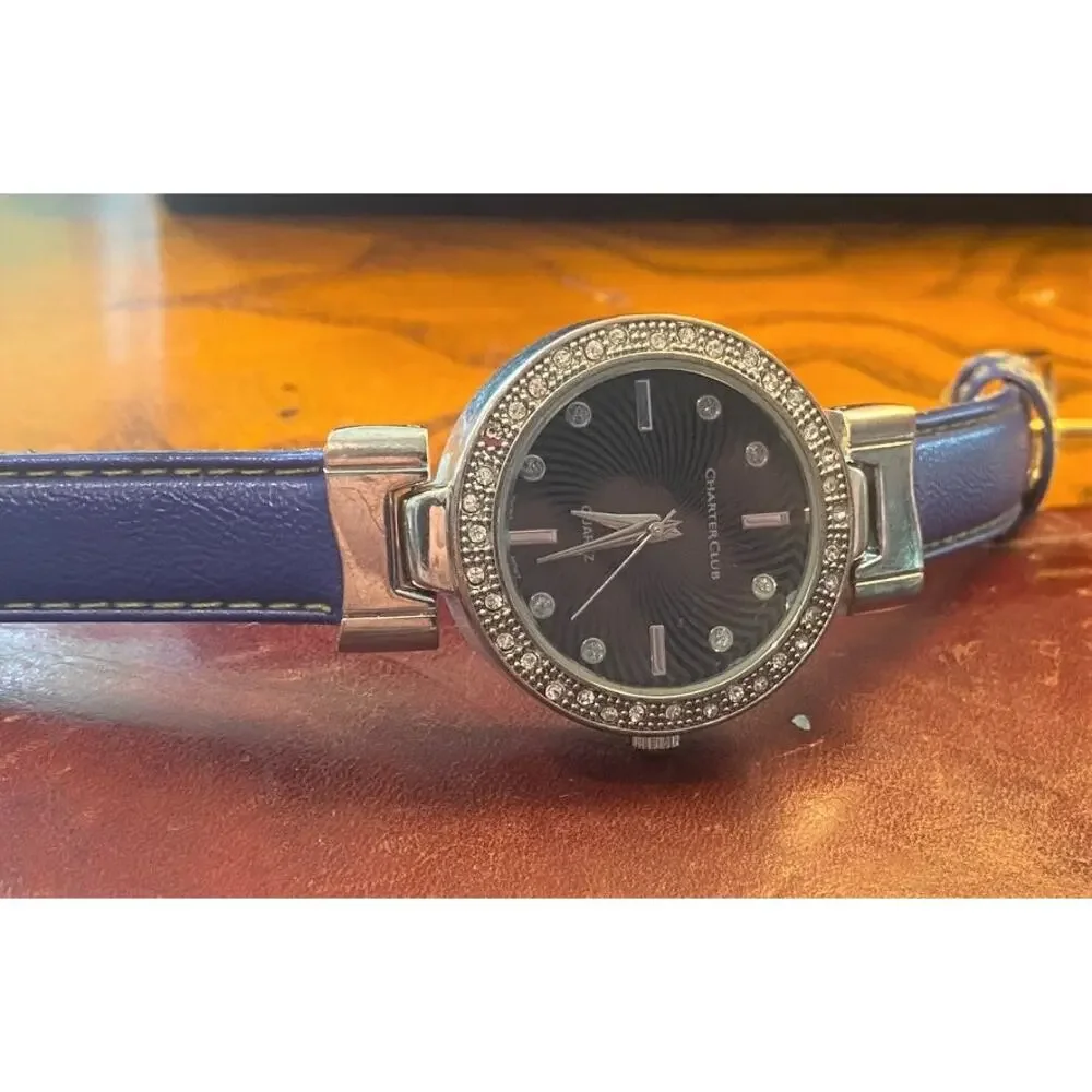Women's 35mm Silver Tone Charter Club Watch,  Crystal Accents